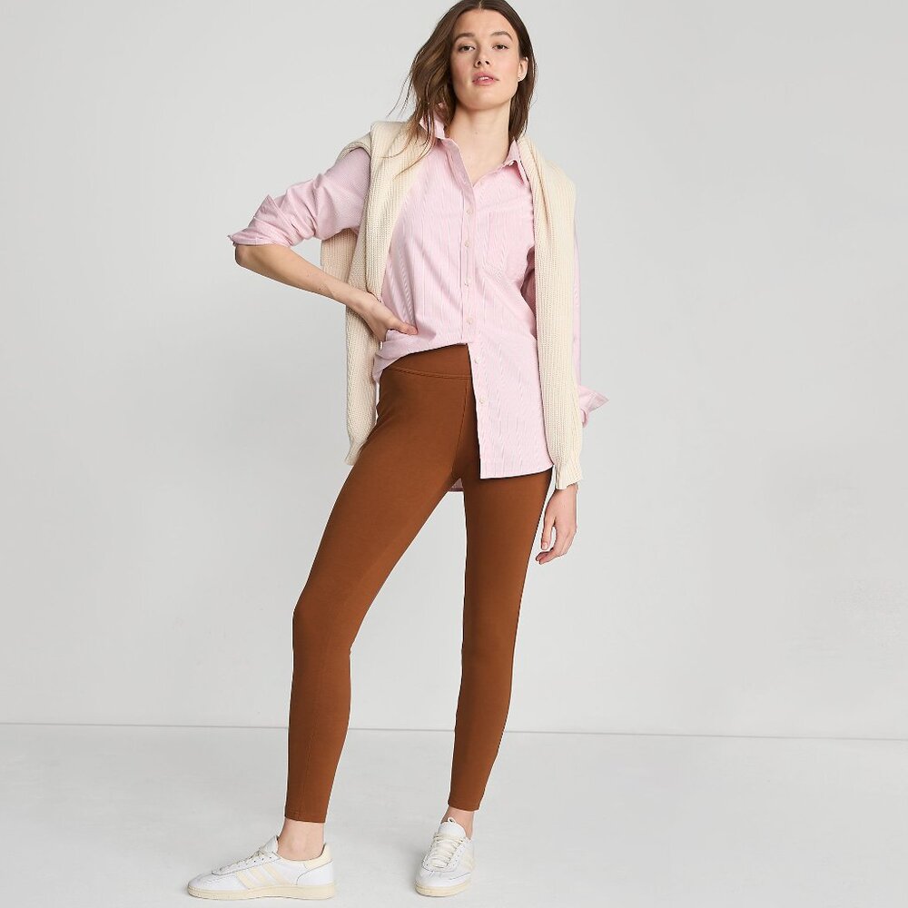 Lands' End Women's Mid rise Starfish Legging Bright Ginger Heather S